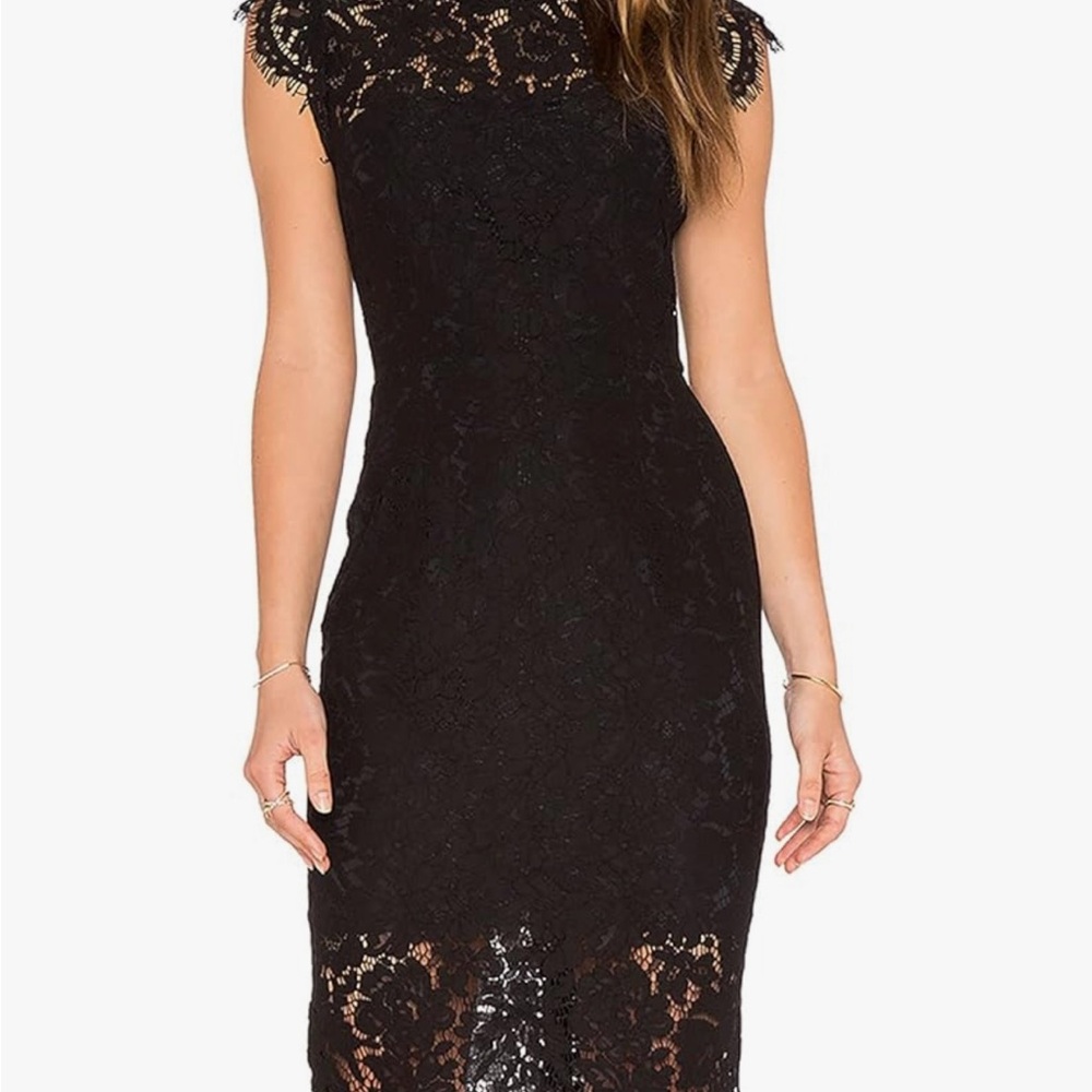 Merokeety black lace dress